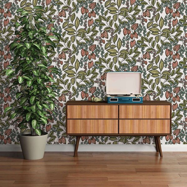 A.S. Création | Vliesová tapeta na stenu AP Floral Impression 37754-5 | 0,53 x 10,05 m | zelená, viacfarebná, biela, čierna