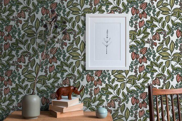 A.S. Création | Vliesová tapeta na stenu AP Floral Impression 37754-5 | 0,53 x 10,05 m | zelená, viacfarebná, biela, čierna