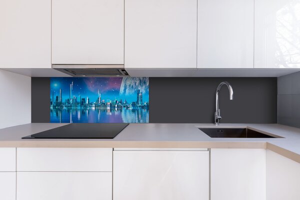 DIMEX | Dibond doska za kuchynskú linku | DBW-08040-036 Mesto budúcnosti| 80 x 40 cm