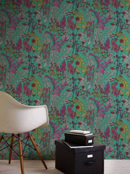 A.S. Création | Vliesová tapeta na stenu AP Floral Impression 37751-6 | 0,53 x 10,05 m | zelená, viacfarebná