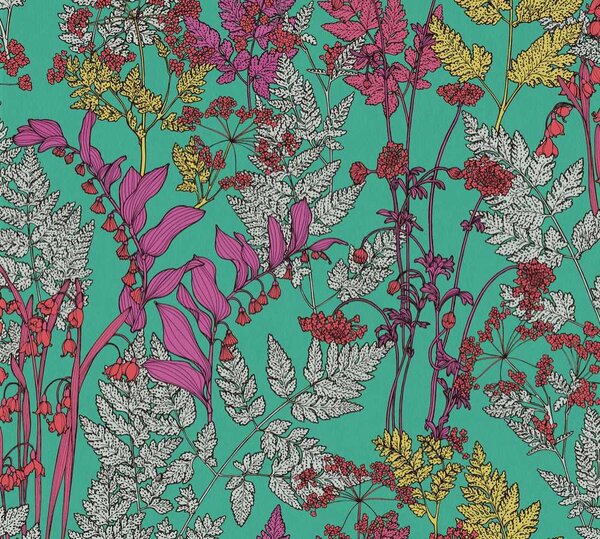 A.S. Création | Vliesová tapeta na stenu AP Floral Impression 37751-6 | 0,53 x 10,05 m | zelená, viacfarebná