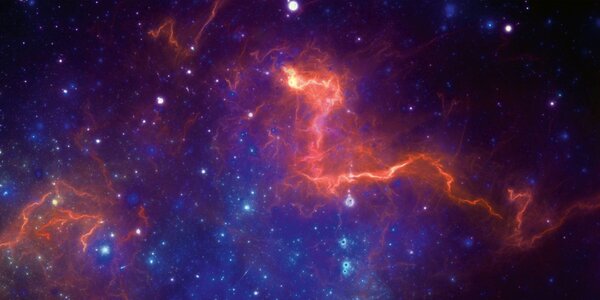 DIMEX | Dibond doska za kuchynskú linku | DBW-08040-236 Farebná galaxia| 80 x 40 cm