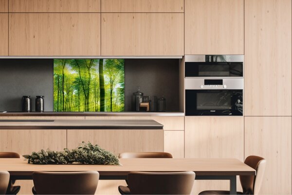 DIMEX | Dibond doska za kuchynskú linku | DBW-08060-189 Svieži zelený les | 80 x 60 cm