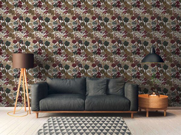 A.S. Création | Vliesová tapeta na stenu AP Floral Impression 37757-7 | 0,53 x 10,05 m | viacfarebná, červená, biela, čierna