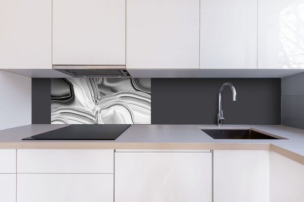 DIMEX | Dibond doska za kuchynskú linku | DBW-08040-101 Kvapalné chrómové striebro| 80 x 40 cm
