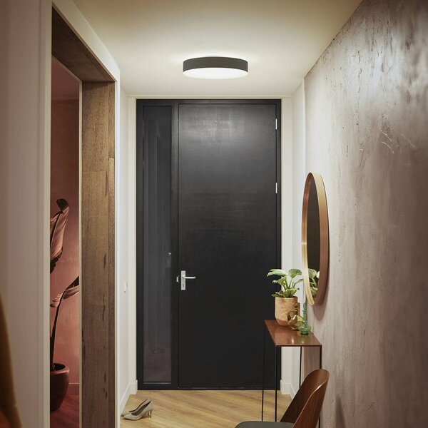 Stropné svietidlo Philips Hue Enrave LED 38,1 cm čierne, Čierna, Obývacia izba / jedáleň, kov, Moderný, Závesné svietidlo