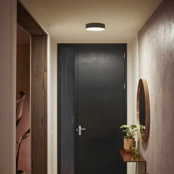 Philips Hue Stropné svietidlo Enrave LED 26,1 cm čierne, Čierna, Obývacia izba / jedáleň, kov, Moderný, Závesné svietidlo