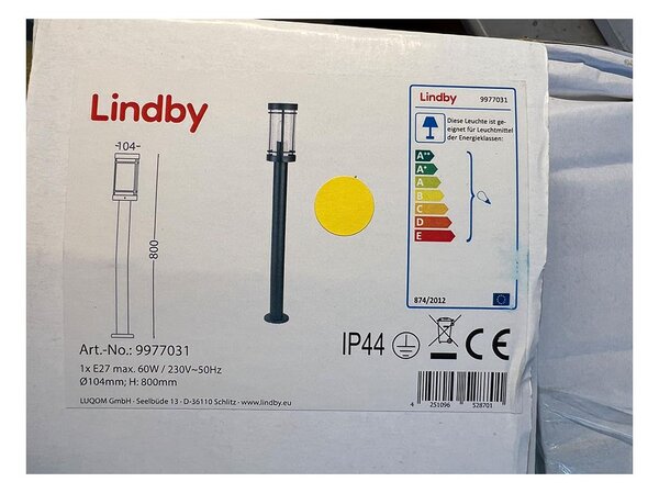 Lindby Lindby - Vonkajšia lampa DJORI 1xE27/60W/230V IP44 LW1225 + záruka 3 roky zadarmo
