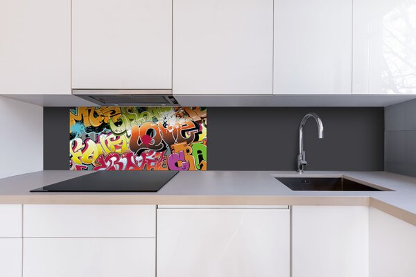 DIMEX | Dibond doska za kuchynskú linku | DBW-08040-020 Graffiti| 80 x 40 cm
