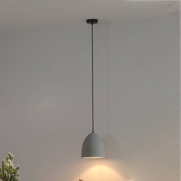 Paul Neuhaus Eton závesná lampa, sivá, betón, Ø 21 cm, G9, Hliník / sivá / zinok, Spálňa, Betón, Závesné svietidlo