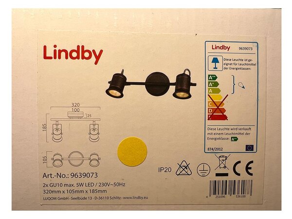 Lindby Lindby - Bodové svietidlo CANSU 2xGU10/5W/230V LW1289 + záruka 3 roky zadarmo