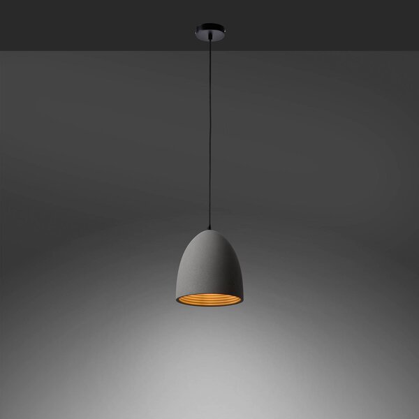 Paul Neuhaus Eton závesná lampa, sivá, betón, Ø 21 cm, G9, Hliník / sivá / zinok, Spálňa, Betón, Závesné svietidlo