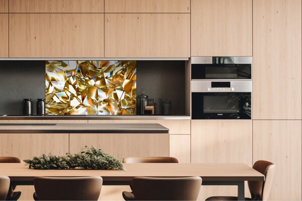 DIMEX | Dibond doska za kuchynskú linku | DBW-10060-072 Zlatý kryštál | 100 x 60 cm