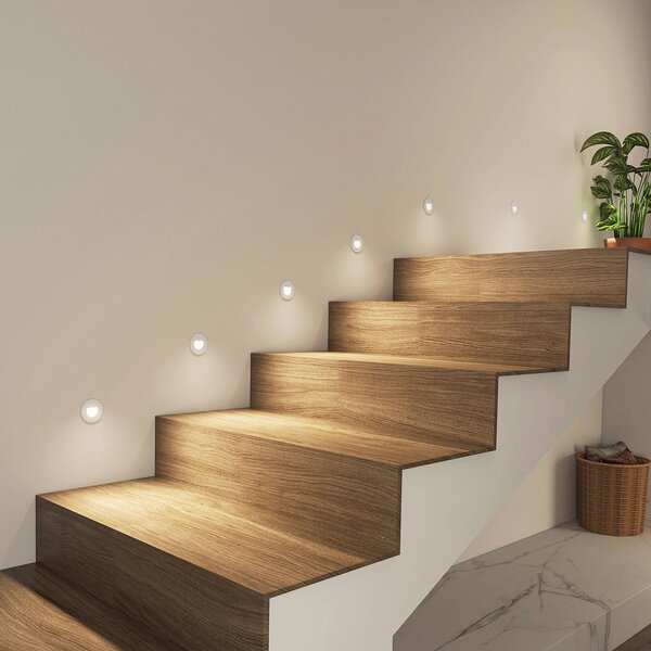 Arcchio LED vstavané svietidlo Vexi, Ø 7,8 cm, biele, hliník,, Biela / opálová, Obývacia izba / jedáleň, Hliník, Moderný, Nástenné svietidlo zapustené