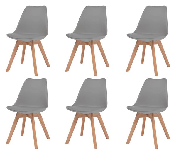 Jedálenské stoličky 6 ks, sivé, plast