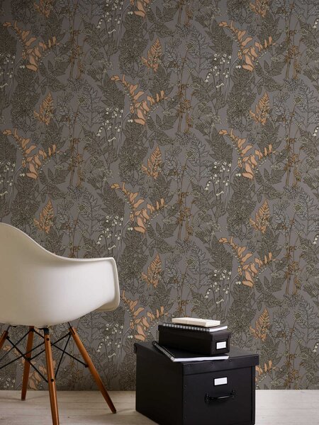 A.S. Création | Vliesová tapeta na stenu AP Floral Impression 37751-9 | 0,53 x 10,05 m | viacfarebná, béžová, šedá