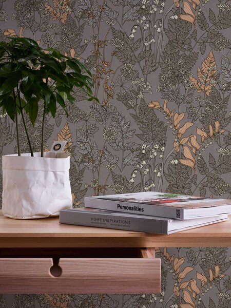 A.S. Création | Vliesová tapeta na stenu AP Floral Impression 37751-9 | 0,53 x 10,05 m | viacfarebná, béžová, šedá