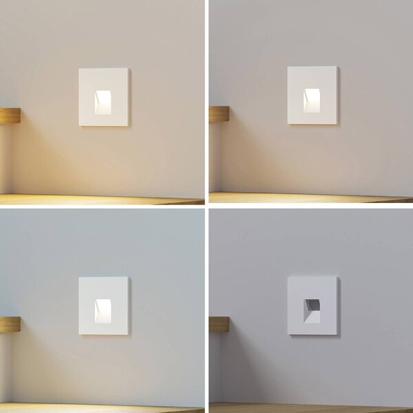 Arcchio LED vstavané svietidlo Vexi, 7,5 cm x cm, biele,, Biela / opálová, Obývacia izba / jedáleň, Hliník, Moderný, Nástenné svietidlo zapustené