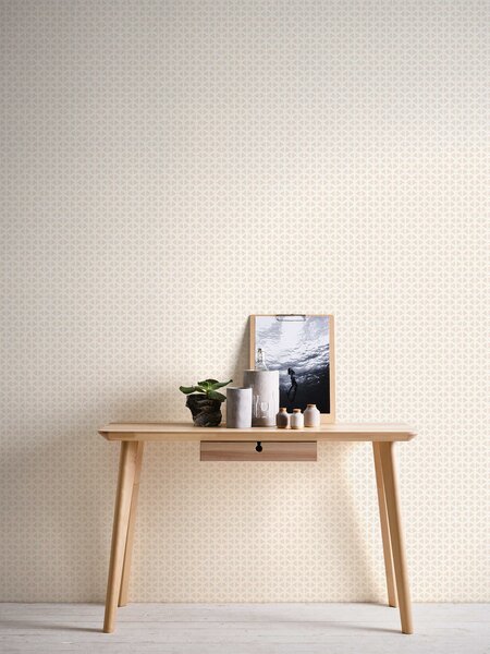 A.S. Création | Vliesová tapeta na stenu Trendwall 2 37957-1 | 0,53 x 10,05 m | biela, béžová, metalická