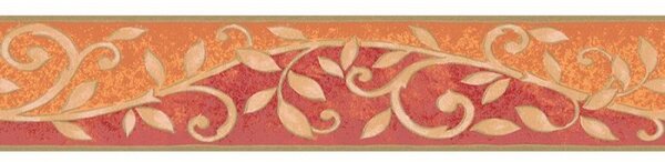 A.S. Création | Vinylová bordúra na stenu Only Borders 2030-21 | 13 cm x 5 m | béžová, červená, oranžová