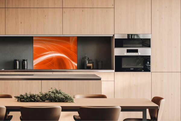 DIMEX | Dibond doska za kuchynskú linku | DBW-08060-037 Oranžový abstrakt | 80 x 60 cm
