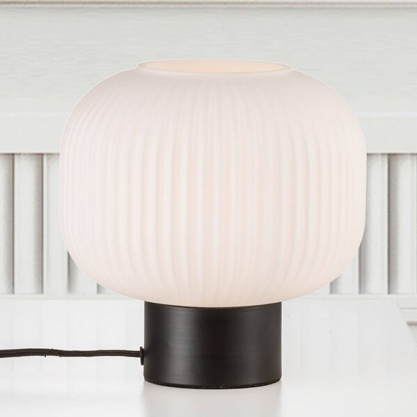 Stolná lampa Milford sklenené podstavec čierny