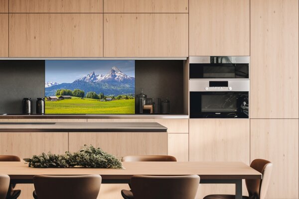DIMEX | Dibond doska za kuchynskú linku | DBW-10060-135 Alpský pohľad | 100 x 60 cm