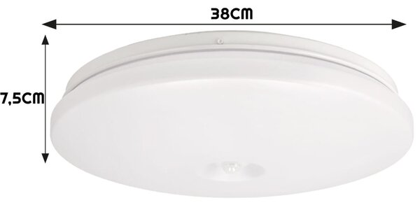 ECOLIGHT LED stropné svietidlo 24W IP44 PIR neutrálna biela