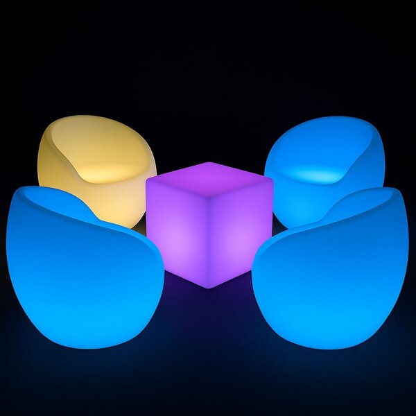 Svietiaca LED guľa 30 cm – 6 RGB + 3 biele