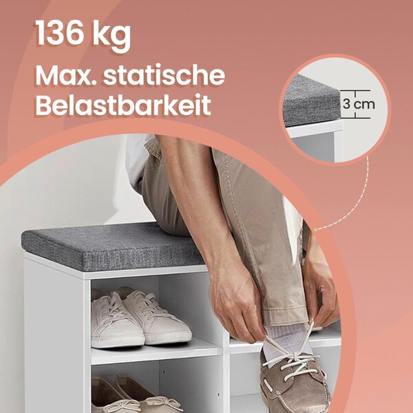 REGÁL NA TOPÁNKY, sivá, biela, 78,5/48/30,3 cm MID.YOU - Online Only drobný nábytok, Online Only