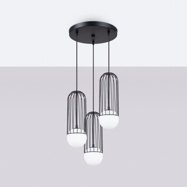 Sollux SL.1336 - Luster na lanku BRINA 3xG9/8W/230V čierna