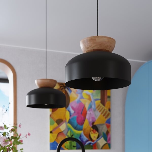 Sollux SL.1351 - Luster na lanku MARION 1xE27/15W/230V pr. 29,5 cm čierna