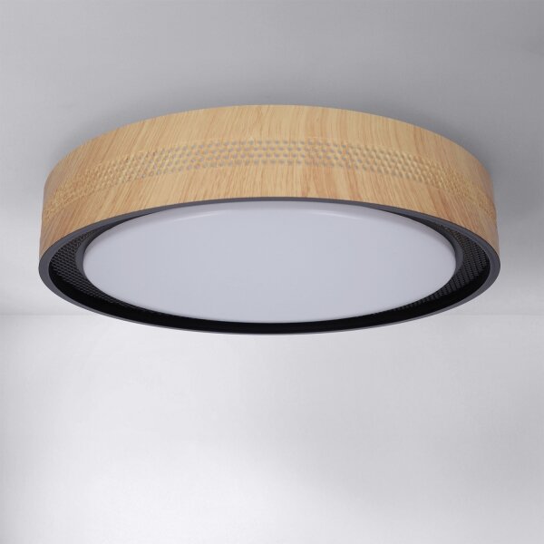 Brilagi - LED stmievateľné stropné svietidlo COCI LED/48W/230V priemer 39 cm drevo/čierna+DO