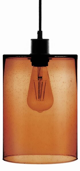 Závesná lampa Sóda valec sklo jantárová Ø 18 cm