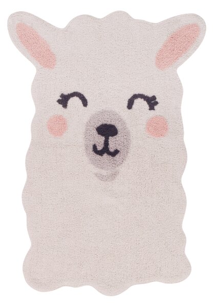 Krémovo-ružový detský koberec Lama