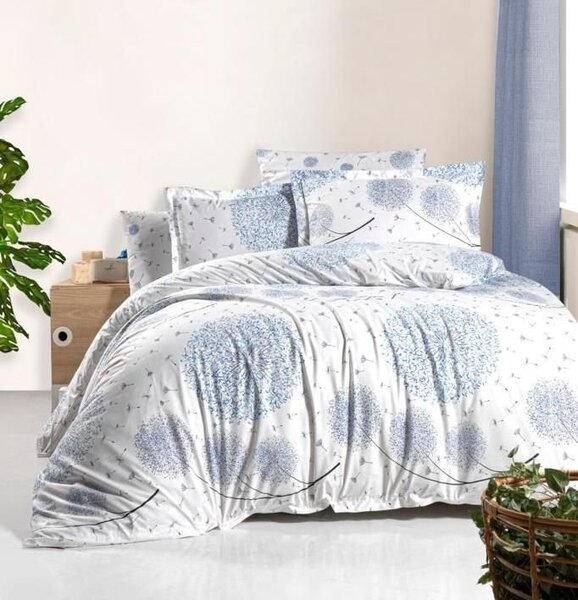Kvalitex Klasické posteľné flanelové obliečky 140x200, 70x90cm CHMIERIE modré