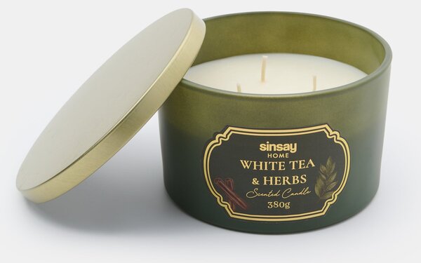 Sinsay - Vonná sviečka White Tea & Herbs - zelená