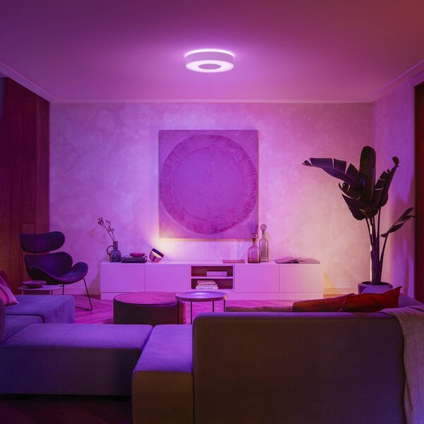 Philips Hue Infuse stropné LED svetlo, stmievateľné, 38,1 cm, biele, Biela / opálová, Obývacia izba / jedáleň, kov, Moderný, Závesné svietidlo