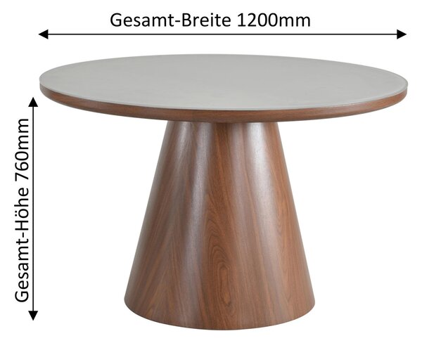 JEDÁLENSKÝ STÔL, béžová, farba vlašského orecha, 120/75 cm MID.YOU - Stoly, Online Only