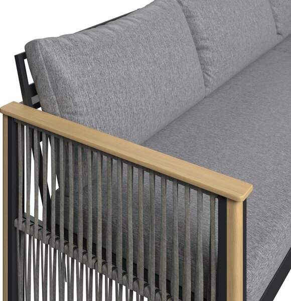 JEDÁLENSKÁ TERASOVÁ SÚPRAVA 6-dielne, drevo, kov, textil Ambia Garden - Série záhradného nábytku