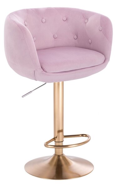LuxuryForm Barová stolička MONTANA VELUR na zlatom tanieri - levanduľa