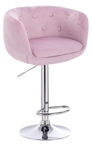 LuxuryForm Barová stolička MONTANA VELUR na striebornom tanieri - levanduľa
