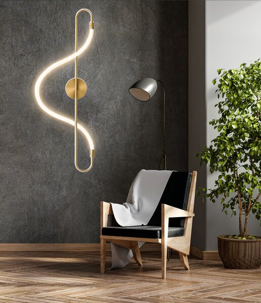 Toolight Toolight, LED nástenné svietidlo 25W APP858-W Long Gold, zlatá, OSW-03995