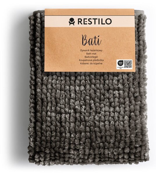 Tmavosivá kúpeľňová predložka 50x70 cm Bati – Restilo