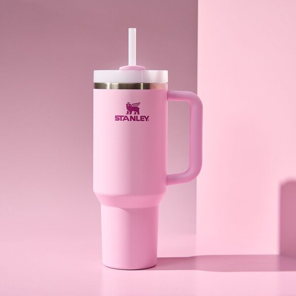 Ružová termoska so slamkou z nehrdzavejúcej ocele 1,18 l Quencher H2.0 FlowState Tumbler Cherry Blossom – Stanley