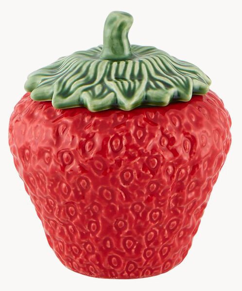 Ručne maľovaná úložná dóza Strawberries