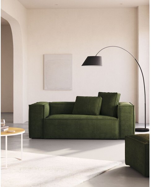 Čierna stojacia lampa s textilným tienidlom (výška 189 cm) May – Kave Home