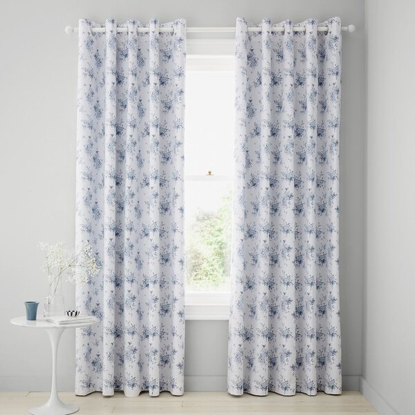 Bielo-modré závesy v súprave 2 ks 168x229 cm Lucia Floral Frill – Catherine Lansfield