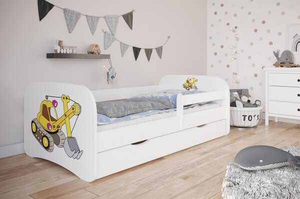 Detská posteľ Ourbaby Digger biela 140x70 cm