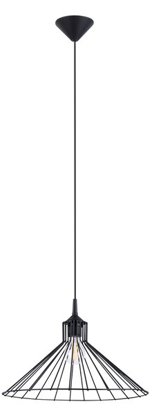 Závesné svietidlo Eda, 1x čierne drôtené tienidlo